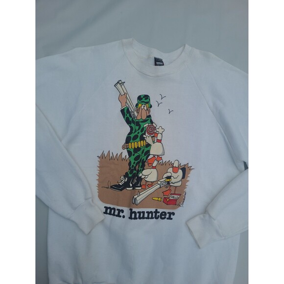 Vintage Mr Hunter Cartoon Crewneck Sweatshirt 80s - Picture 3 of 11